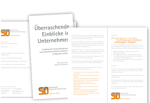 Faltblatt zu Beratungsfirma